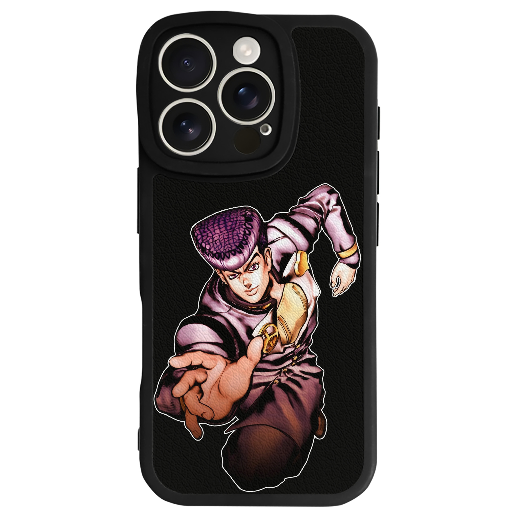 （画像用） ジョジョの奇妙な冒険 ひがしかた じょうすけ JoJo's Bizarre Adventure Higashikata Josuke 【iPhone 16シリーズ対応】シリコンスマホケース（レザー調） 材質：シリコン